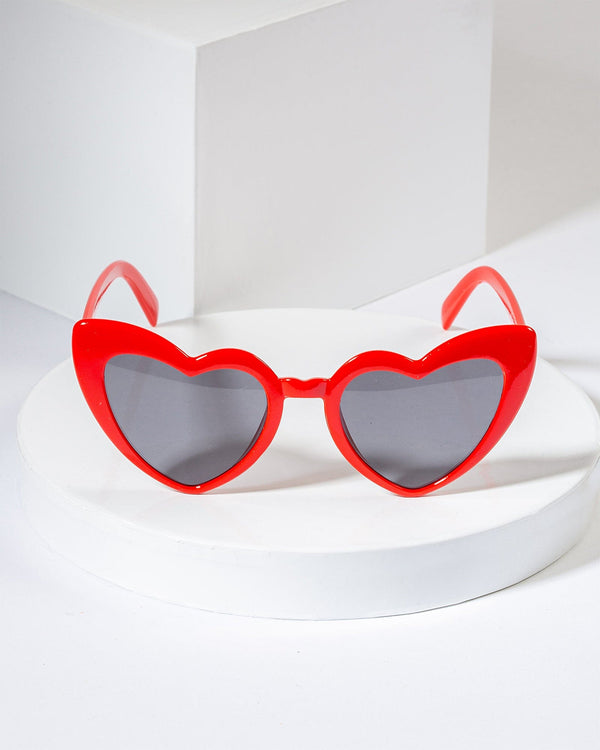 Colette by Colette Hayman Red Plain Love Heart Sunglasses
