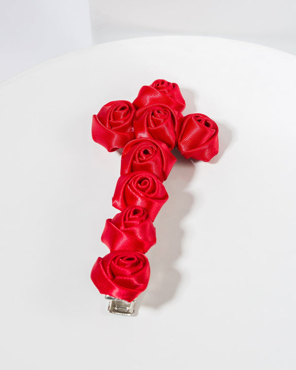 Colette by Colette Hayman Red Rosette Cross Hair Clip