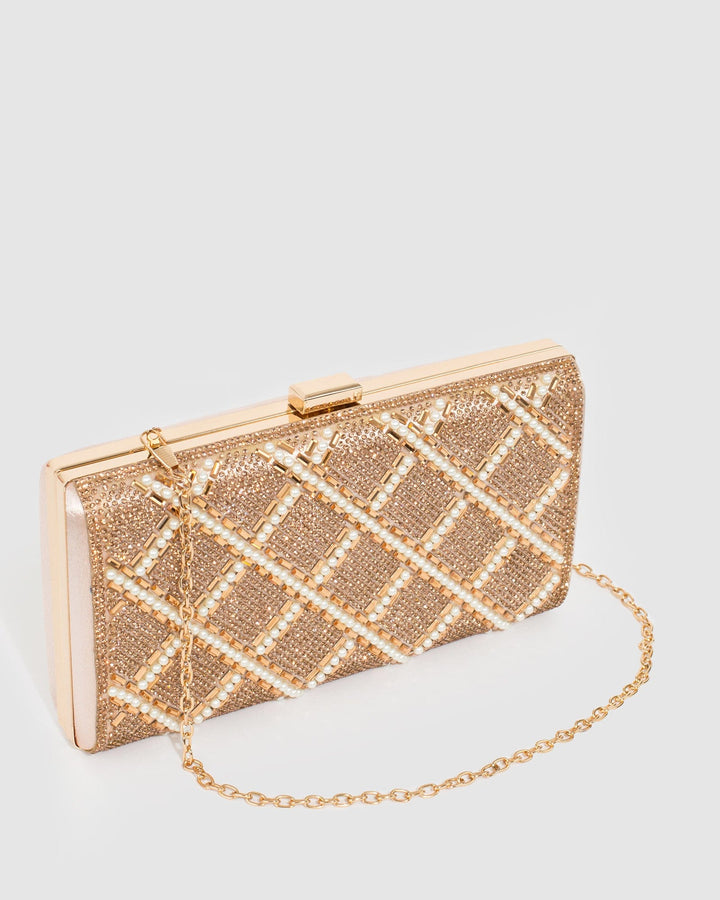 Colette by Colette Hayman Rose Gold Emma Crystal Clutch Bag