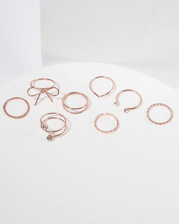 Colette by Colette Hayman Rose Gold Fine Bow Ring Pack