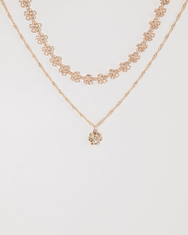 Colette by Colette Hayman Rose Gold Flower Layer Necklace