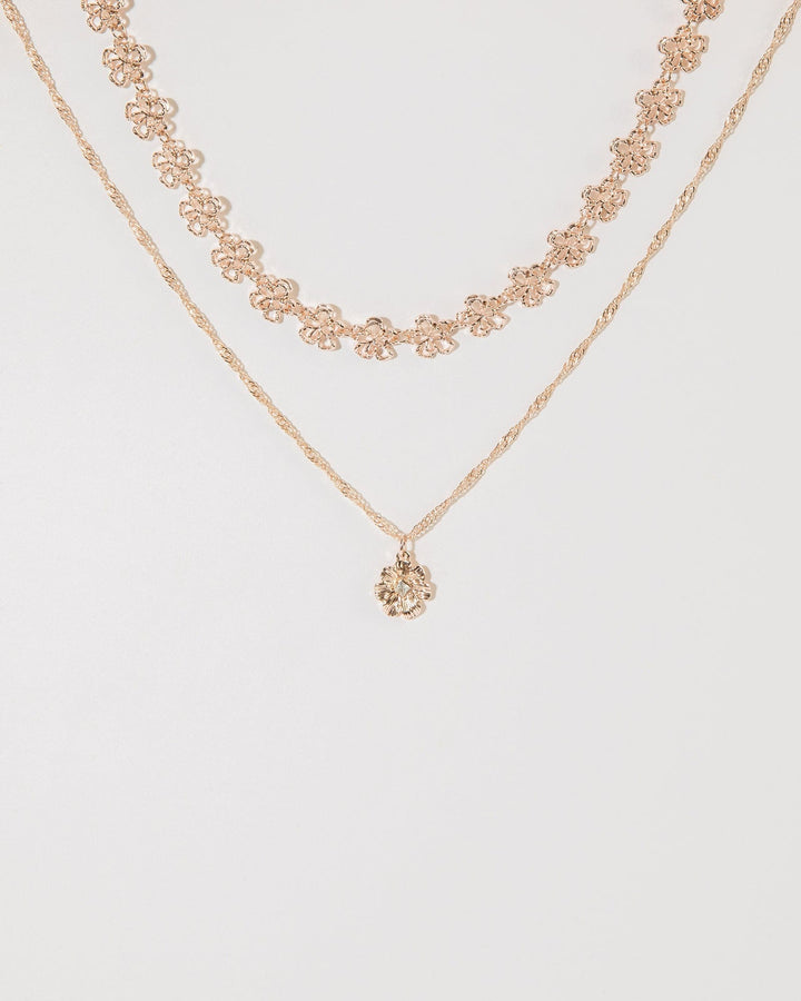 Colette by Colette Hayman Rose Gold Flower Layer Necklace