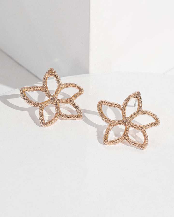 Colette by Colette Hayman Rose Gold Flower Outline Stud Earrings