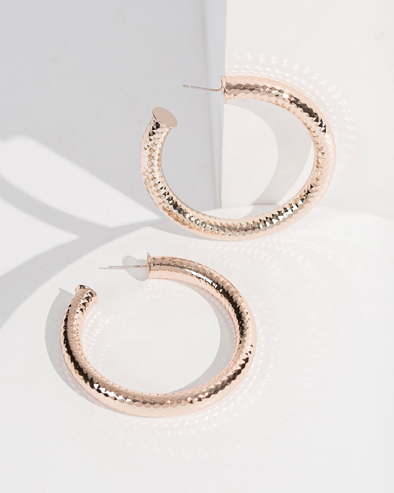 Large rose deals gold hoop earrings