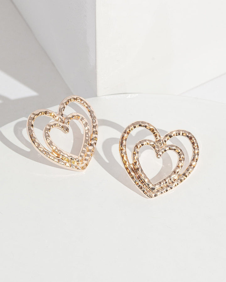 Colette by Colette Hayman Rose Gold Heart Outline Stud Earrings