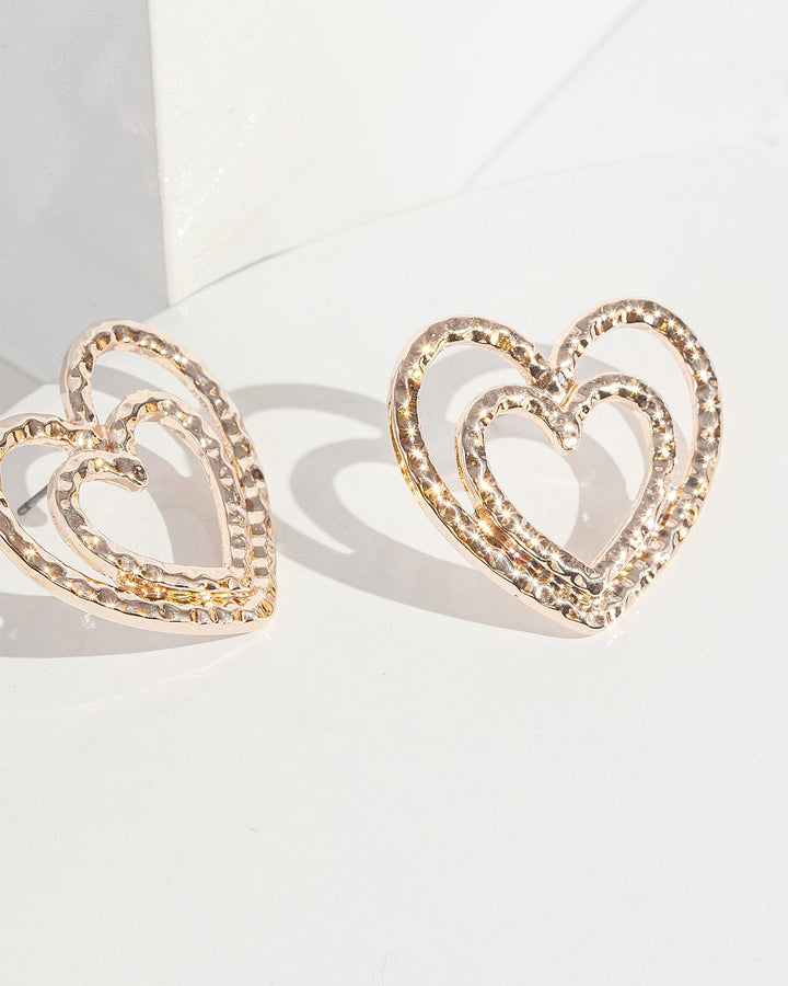 Colette by Colette Hayman Rose Gold Heart Outline Stud Earrings