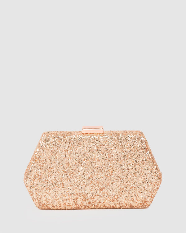 Colette by Colette Hayman Rose Gold Mya Hardcase Clutch Bag