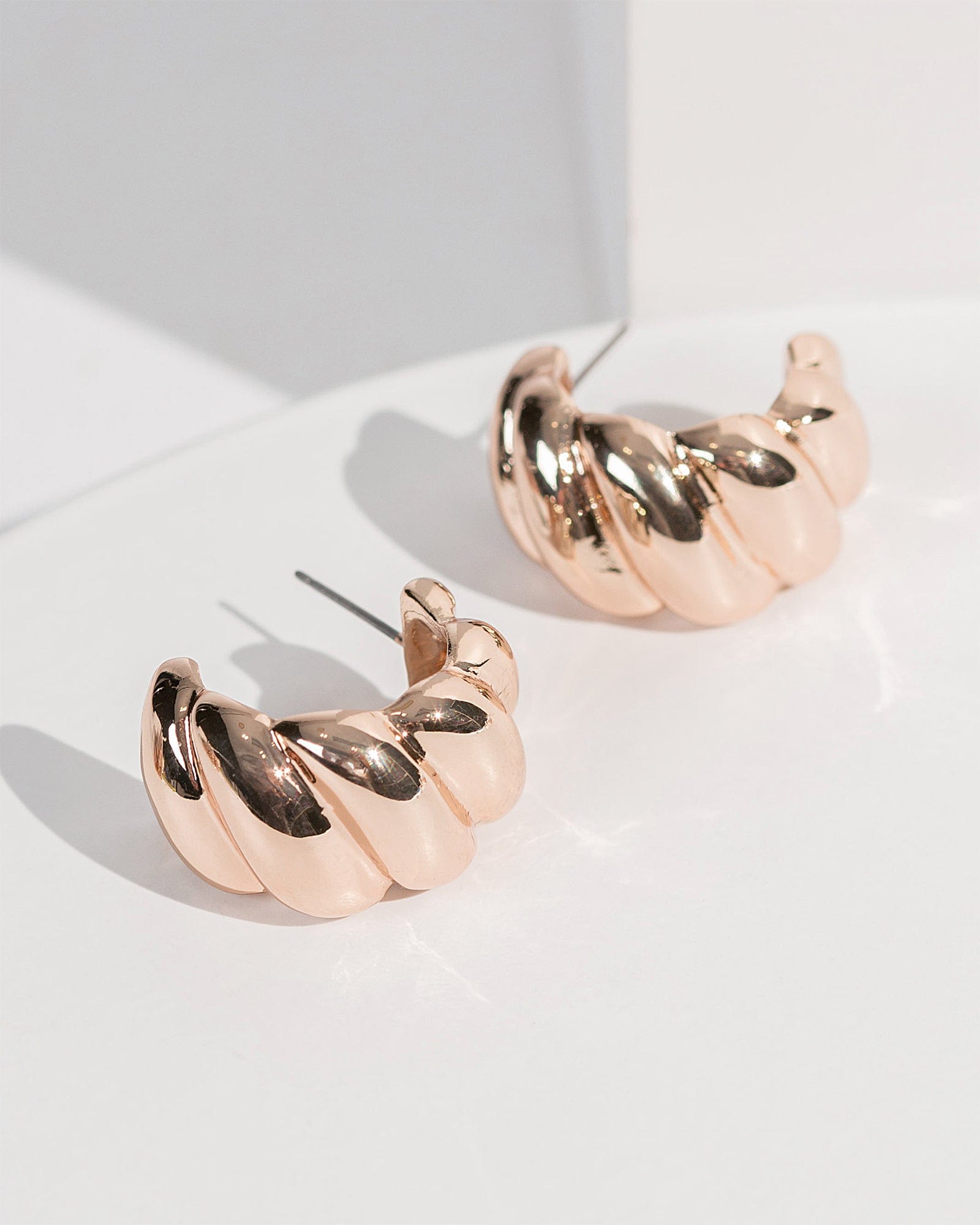 3 Pairs Chunky Hoops Gold Earrings - Lili-Origin