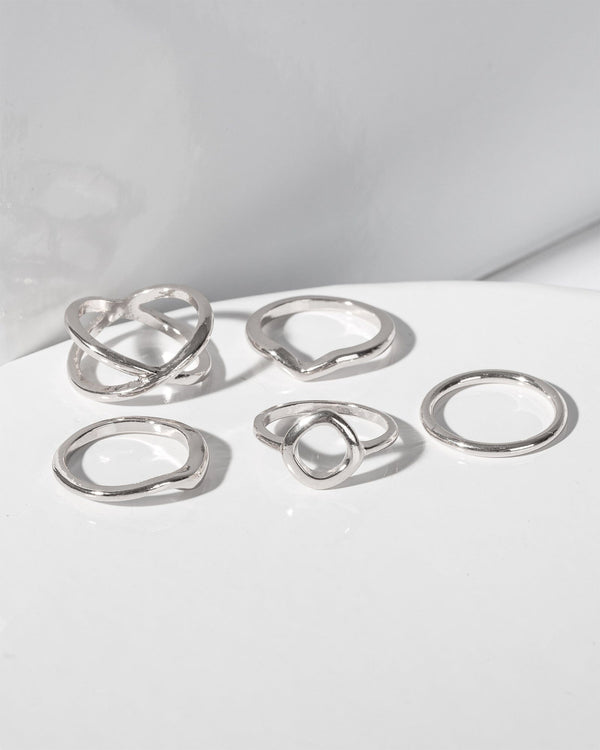 Colette by Colette Hayman Silver Fine Wavy Ring Pack