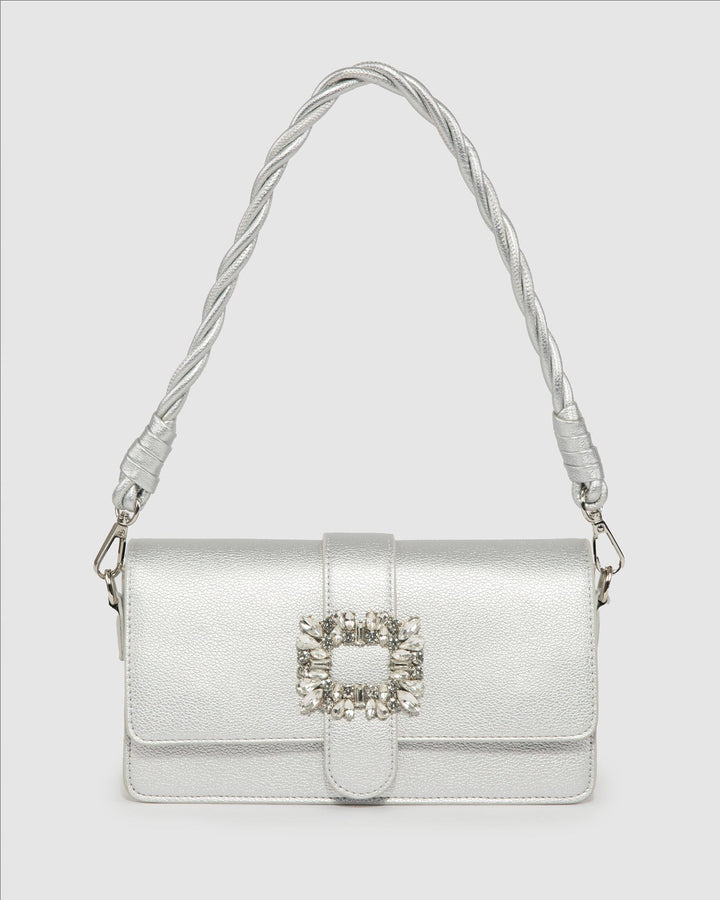 Colette by Colette Hayman Silver Francesca Crystal Shoulder Bag