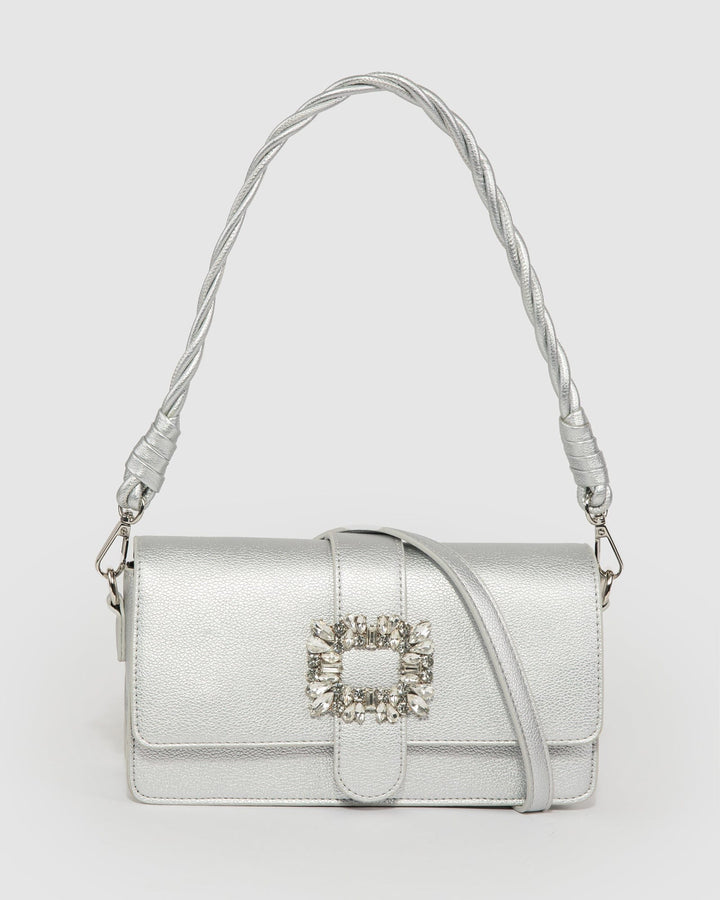 Colette by Colette Hayman Silver Francesca Crystal Shoulder Bag