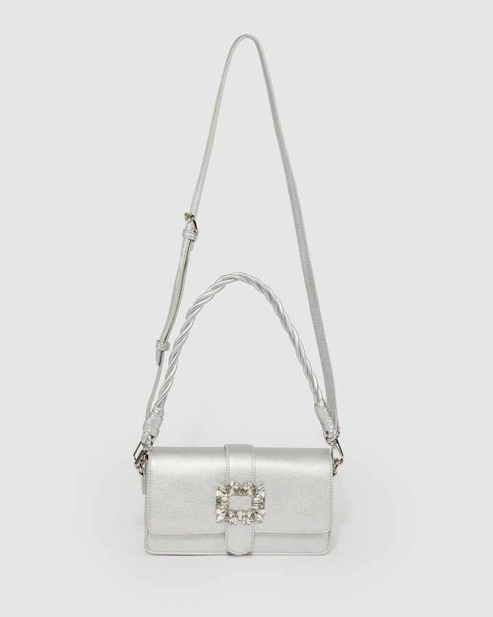 Colette by Colette Hayman Silver Francesca Crystal Shoulder Bag