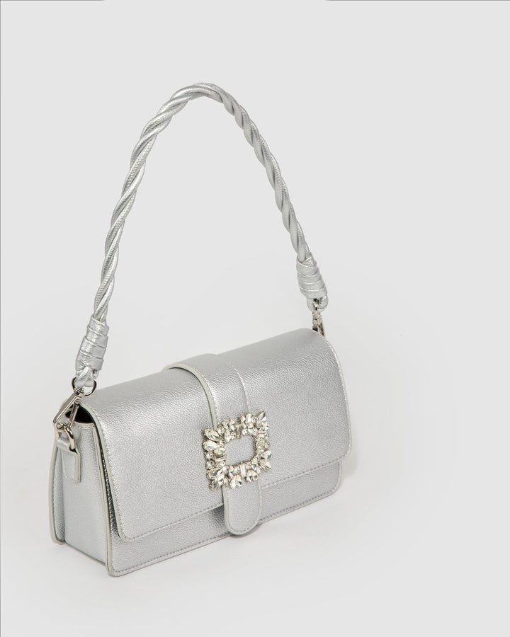 Colette by Colette Hayman Silver Francesca Crystal Shoulder Bag