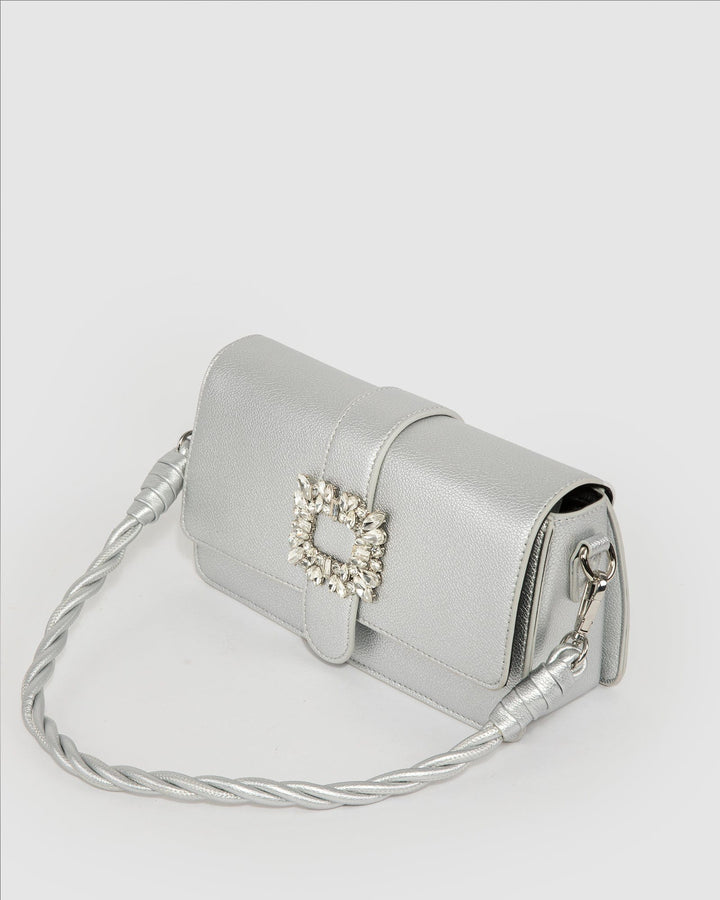 Colette by Colette Hayman Silver Francesca Crystal Shoulder Bag