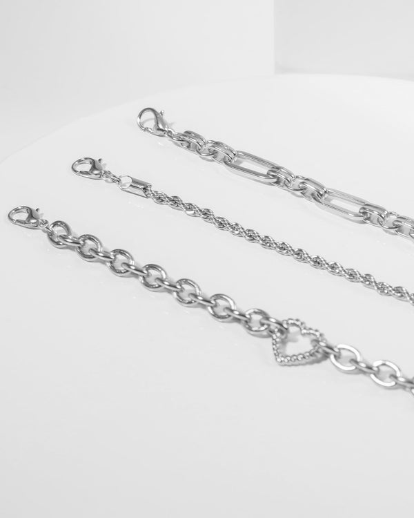 Colette by Colette Hayman Silver Heart Chain Bracelet Pack