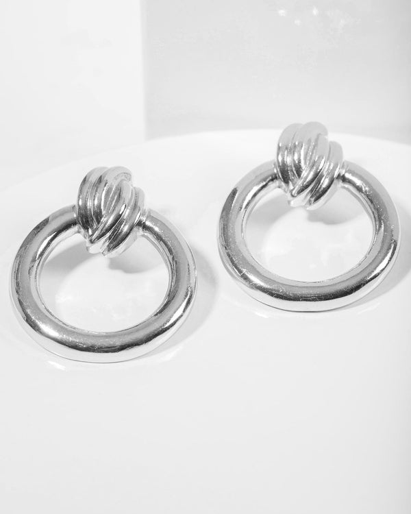 Colette by Colette Hayman Silver Knotted Door Knocker Earrings