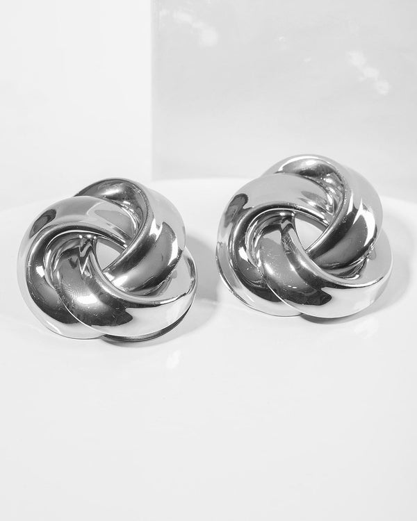 Colette by Colette Hayman Silver Large Knot Stud Earrings