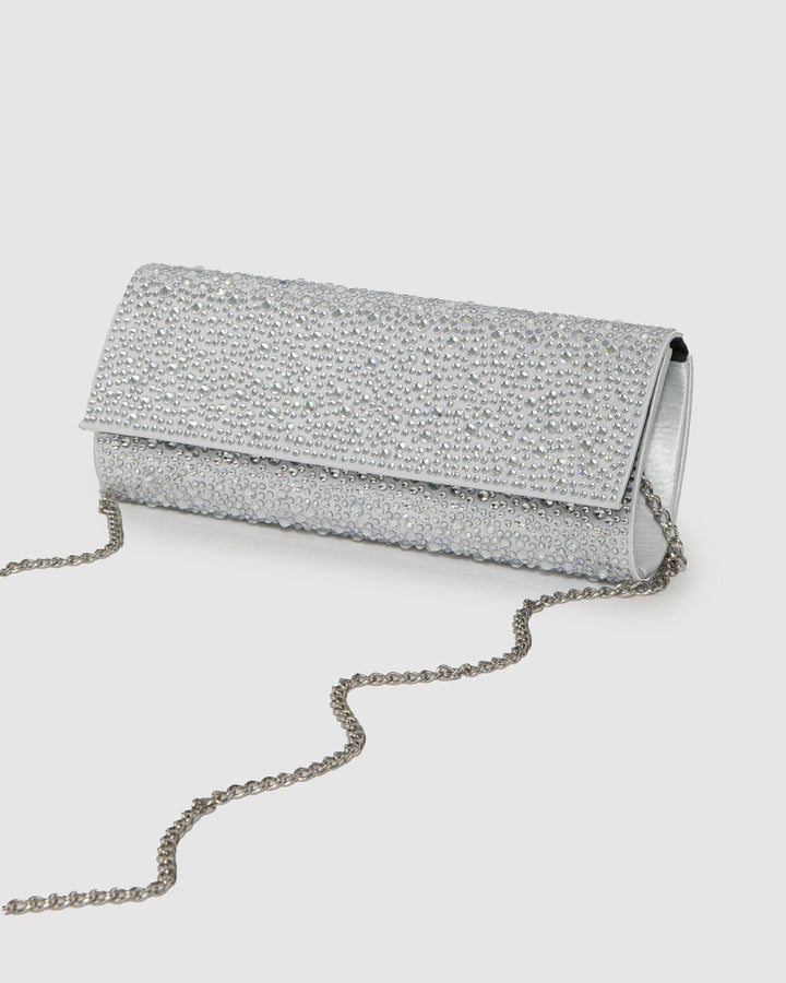 Colette by Colette Hayman Silver Nolene Crystal Clutch Bag