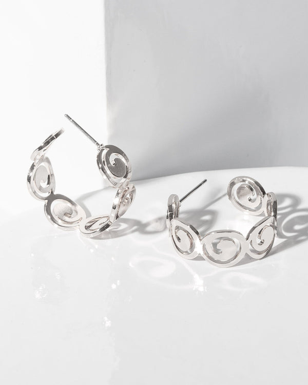 Colette by Colette Hayman Silver Spiral Hoop Earrings