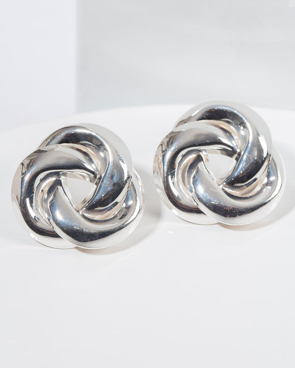 Colette by Colette Hayman Silver Twist Knot Stud Earrings