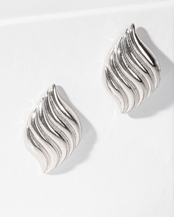 Colette by Colette Hayman Silver Wavy Stud Earrings