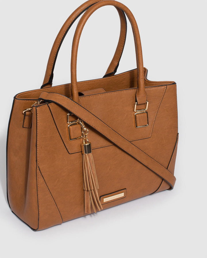 Colette by Colette Hayman Tan Demi Panel Tote Bag