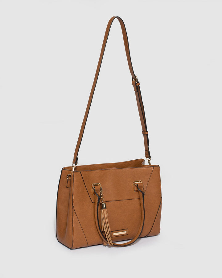 Colette by Colette Hayman Tan Demi Panel Tote Bag