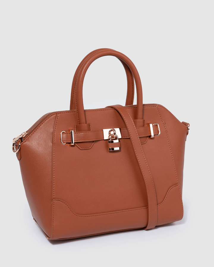 Colette by Colette Hayman Tan Frankie Lock Tote Bag