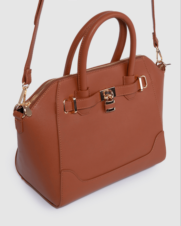 Colette by Colette Hayman Tan Frankie Lock Tote Bag