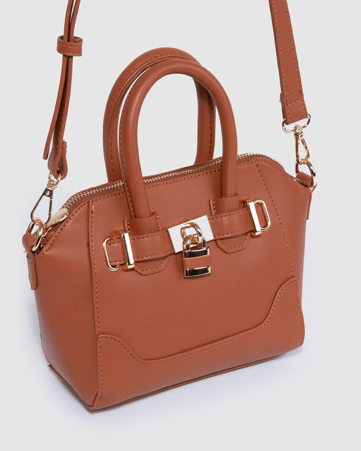 Colette by Colette Hayman Tan Frankie Mini Lock Tote Bag