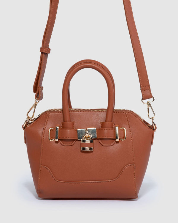 Colette by Colette Hayman Tan Frankie Mini Lock Tote Bag