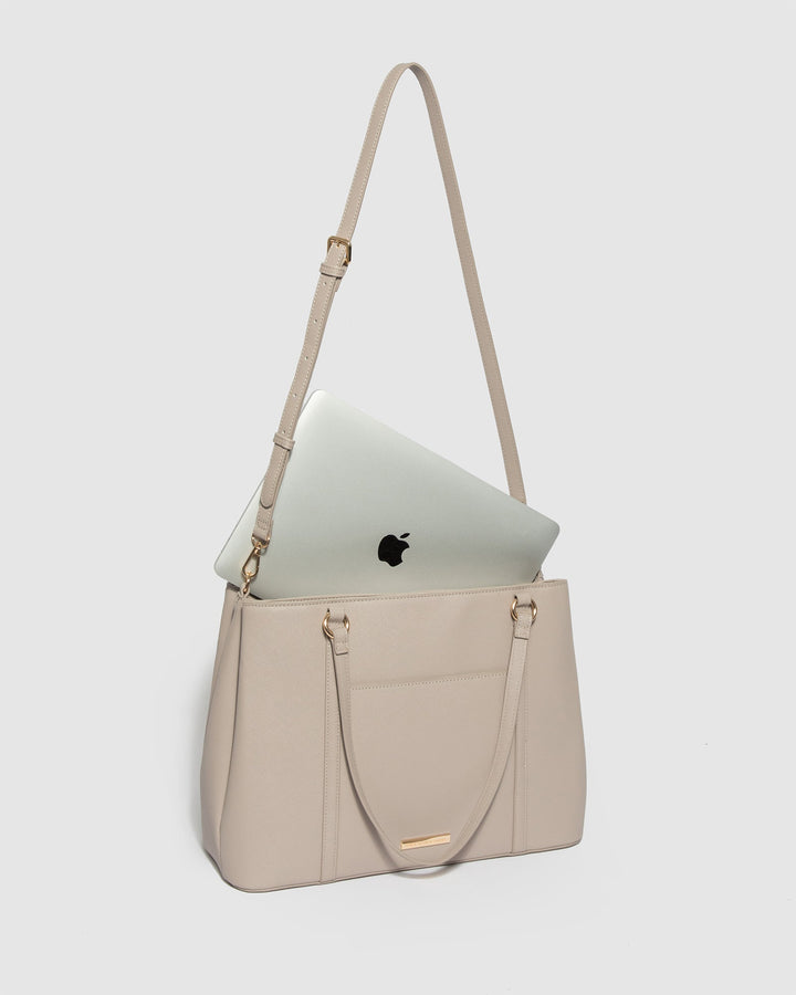 Colette by Colette Hayman Taupe Lucy Large Tech Tote Bag