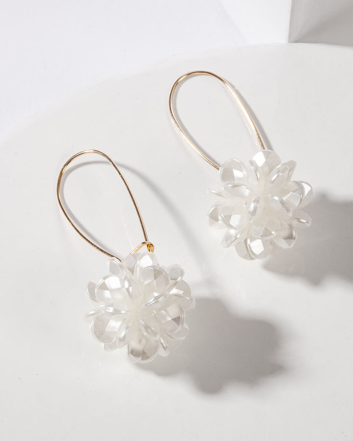 Colette by Colette Hayman White Flower Cluster Detail Drop Earrings