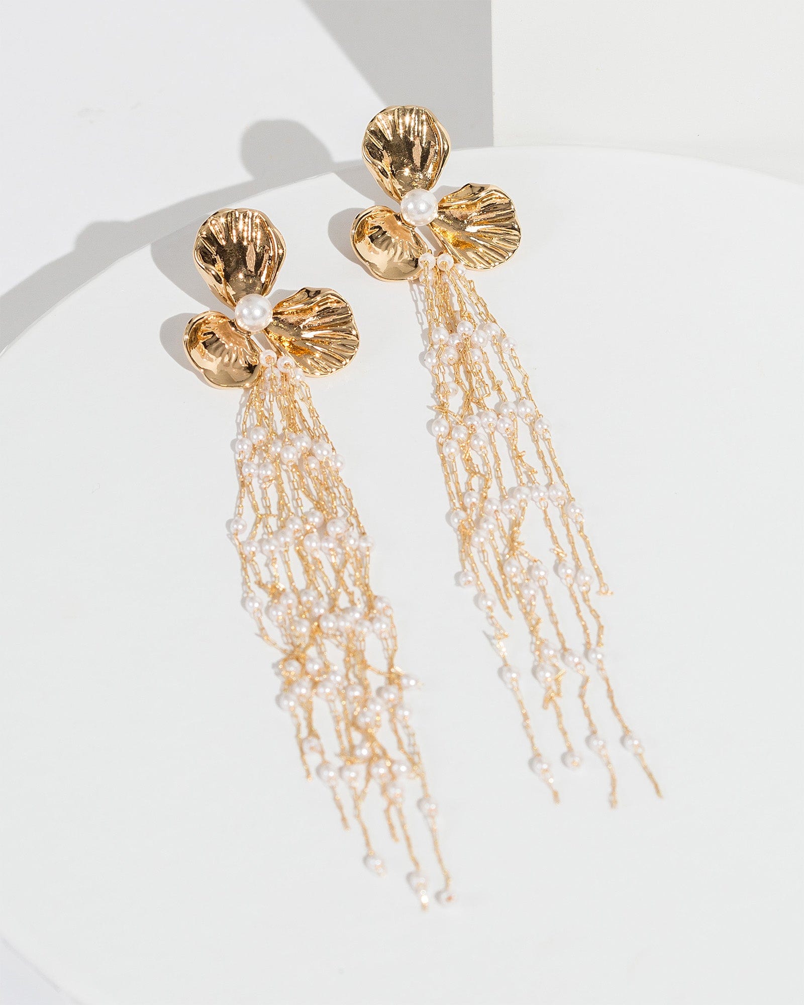 🌸New Spring)Brilliant Flower Fringe Earrings | Long tassel earrings, Pearl  pendant earrings, Delicate jewelry