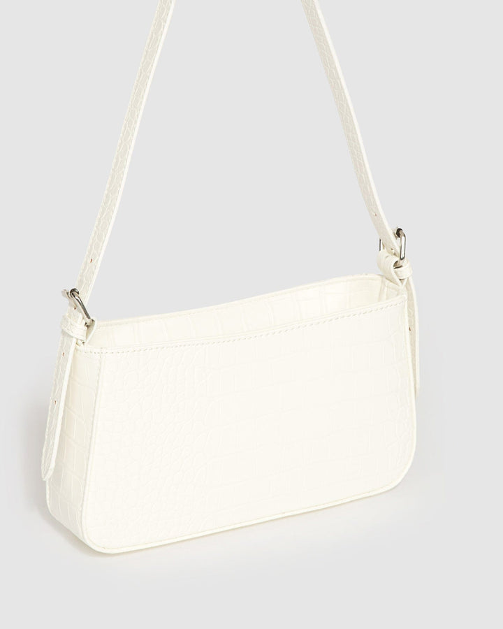 Colette by Colette Hayman White Frankie Buckle Strap Shoulder Bag