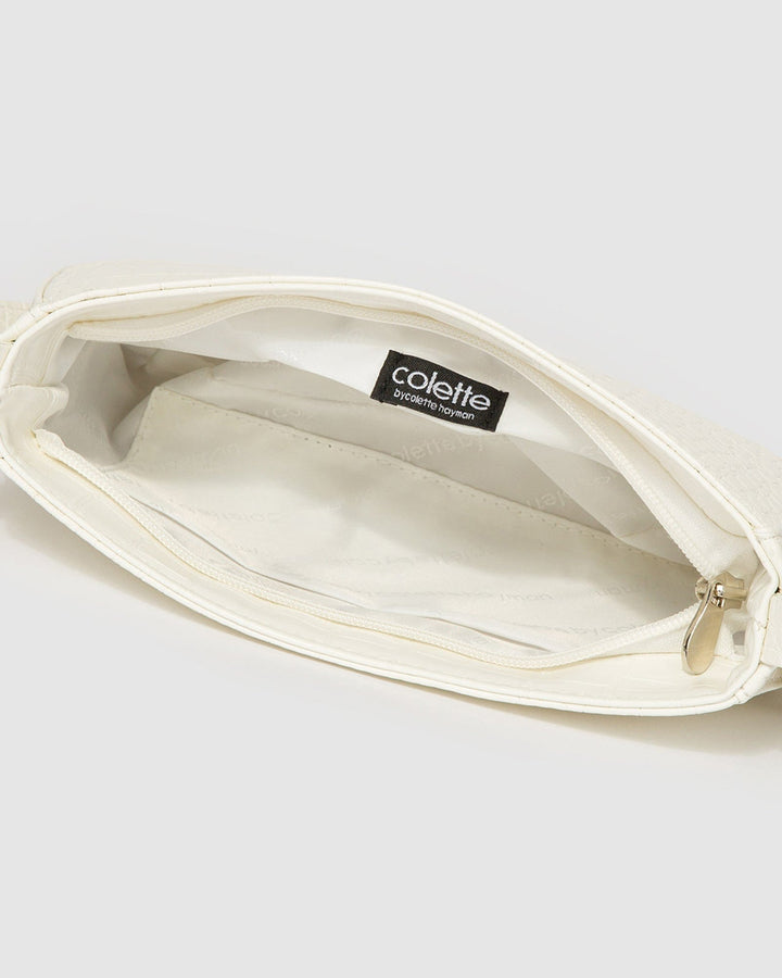 Colette by Colette Hayman White Frankie Buckle Strap Shoulder Bag