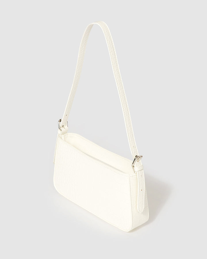 Colette by Colette Hayman White Frankie Buckle Strap Shoulder Bag