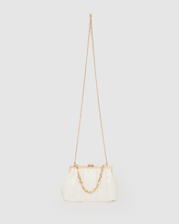 Colette by Colette Hayman White Madison Frame Clutch Bag