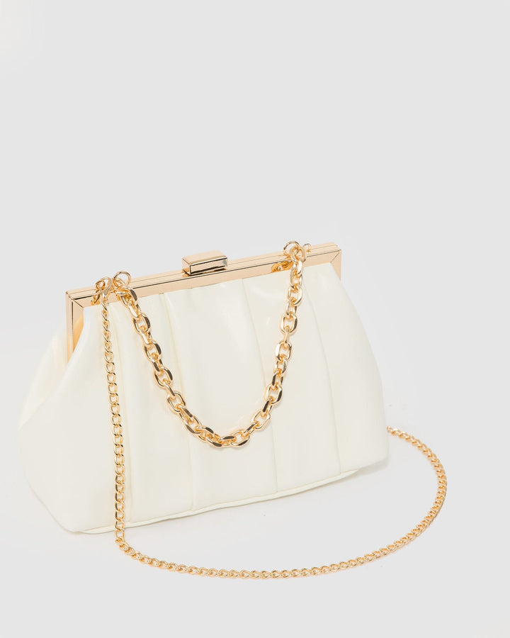 Colette by Colette Hayman White Madison Frame Clutch Bag