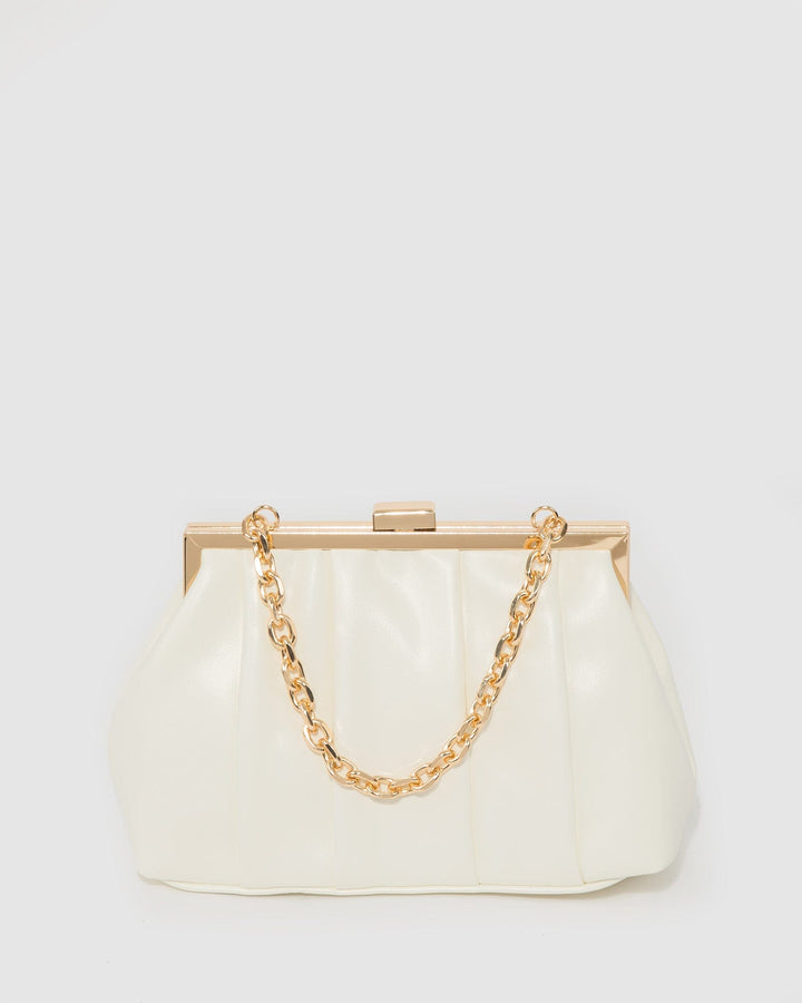 Colette by Colette Hayman White Madison Frame Clutch Bag