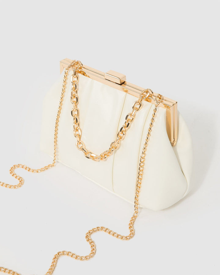 Colette by Colette Hayman White Madison Frame Clutch Bag