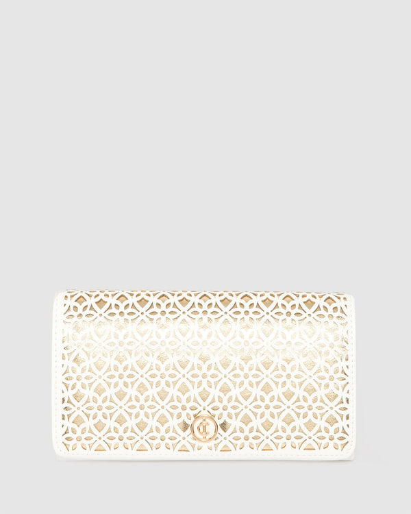 Colette by Colette Hayman White Meghan Flap Clutch Bag