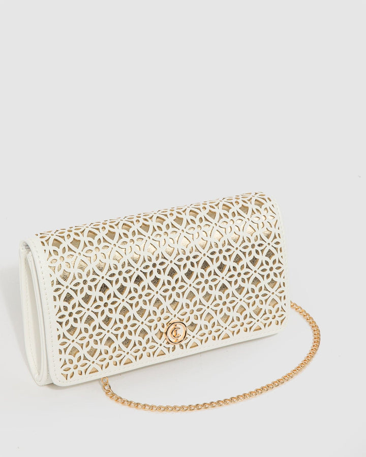 Colette by Colette Hayman White Meghan Flap Clutch Bag