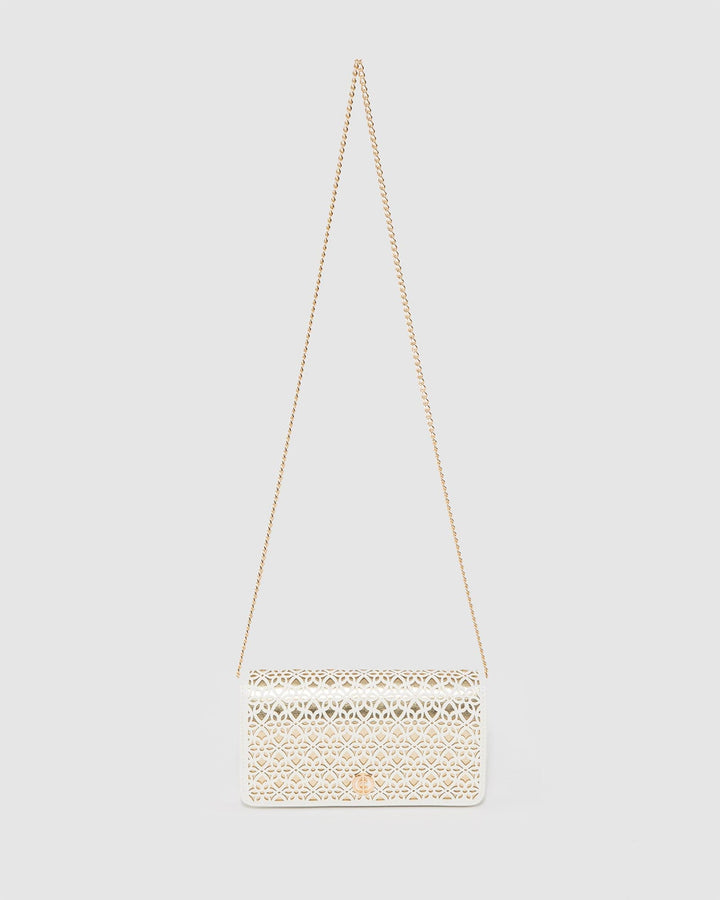 Colette by Colette Hayman White Meghan Flap Clutch Bag