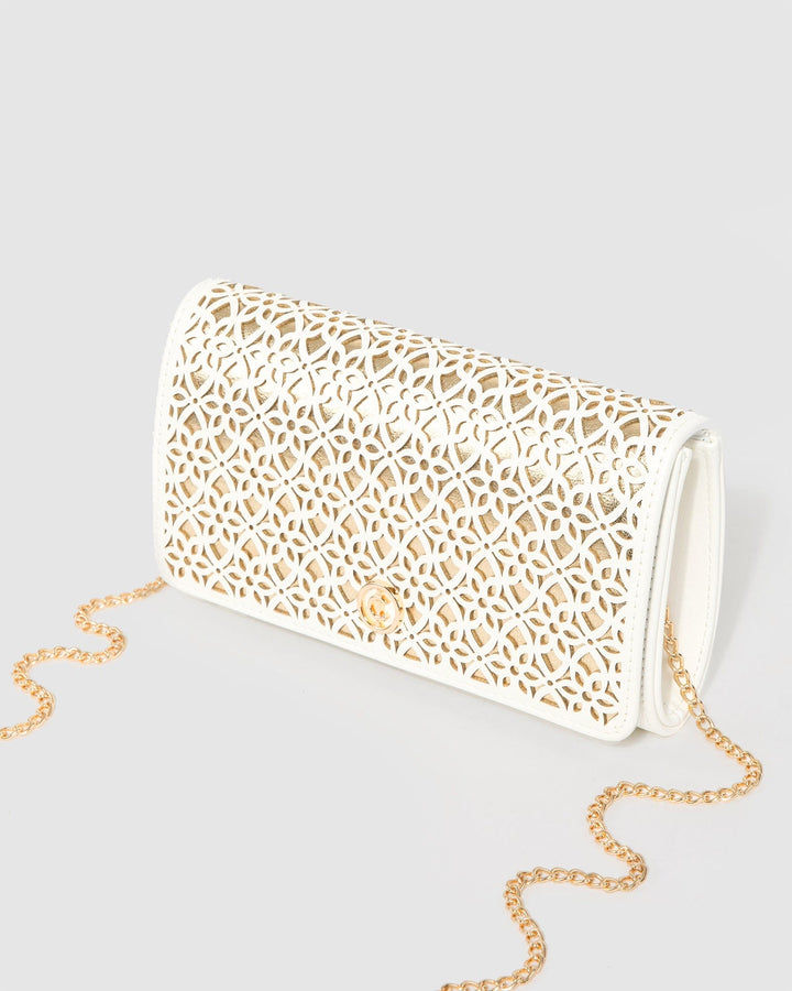 Colette by Colette Hayman White Meghan Flap Clutch Bag