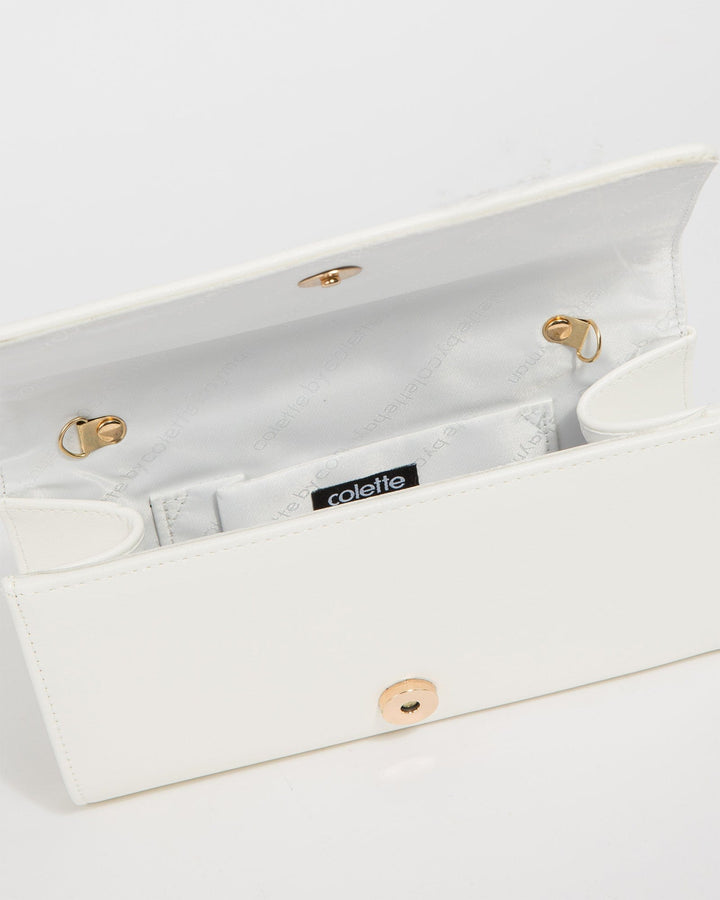 Colette by Colette Hayman White Meghan Flap Clutch Bag