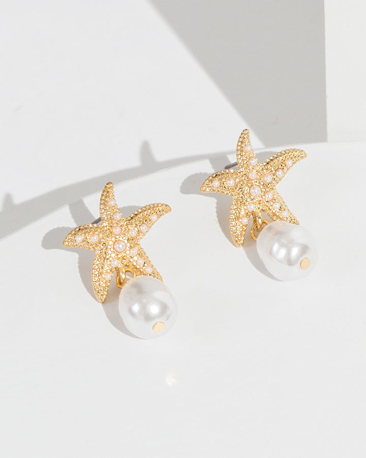Colette by Colette Hayman White Starfish Drop Earrings