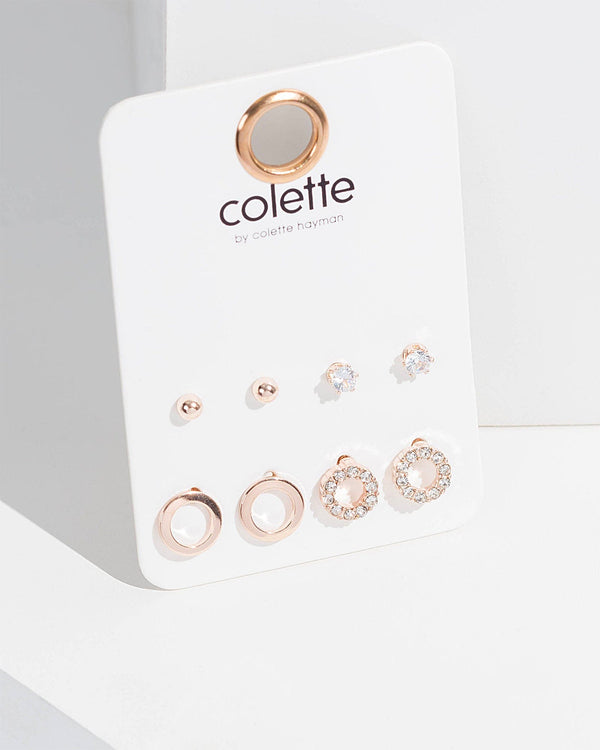 Colette by Colette Hayman 4Pack Mixed Stud Earrings