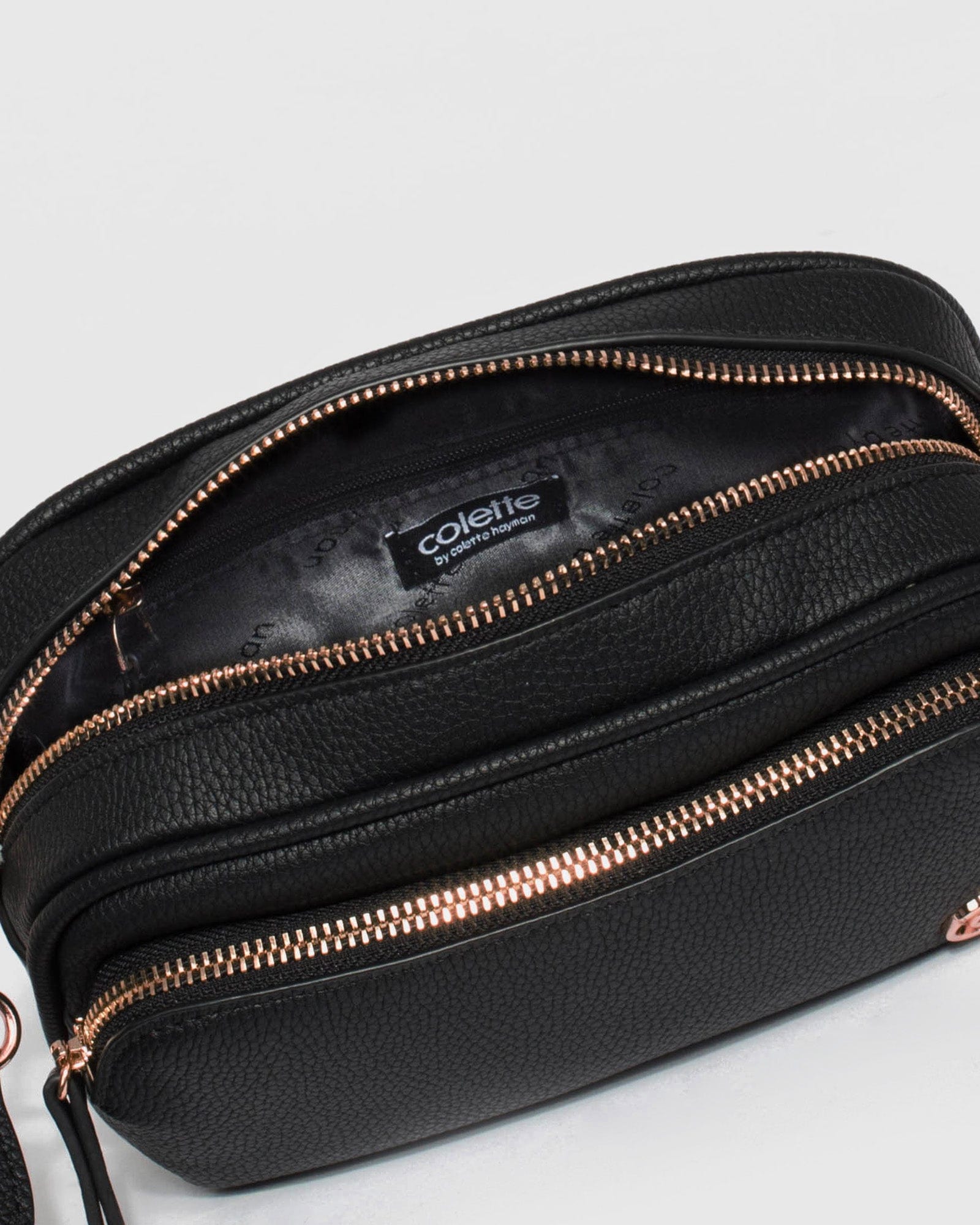 Black and rose shop gold crossbody bag