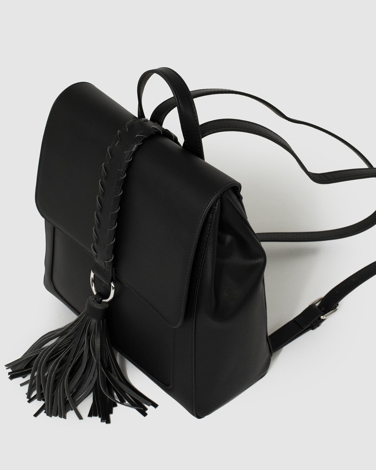 Black discount tassel backpack